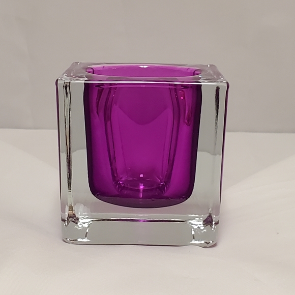 Cubed Submerged Purple Candle Holder - Picture 3 of 9